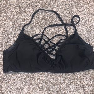 Black strappy swim top